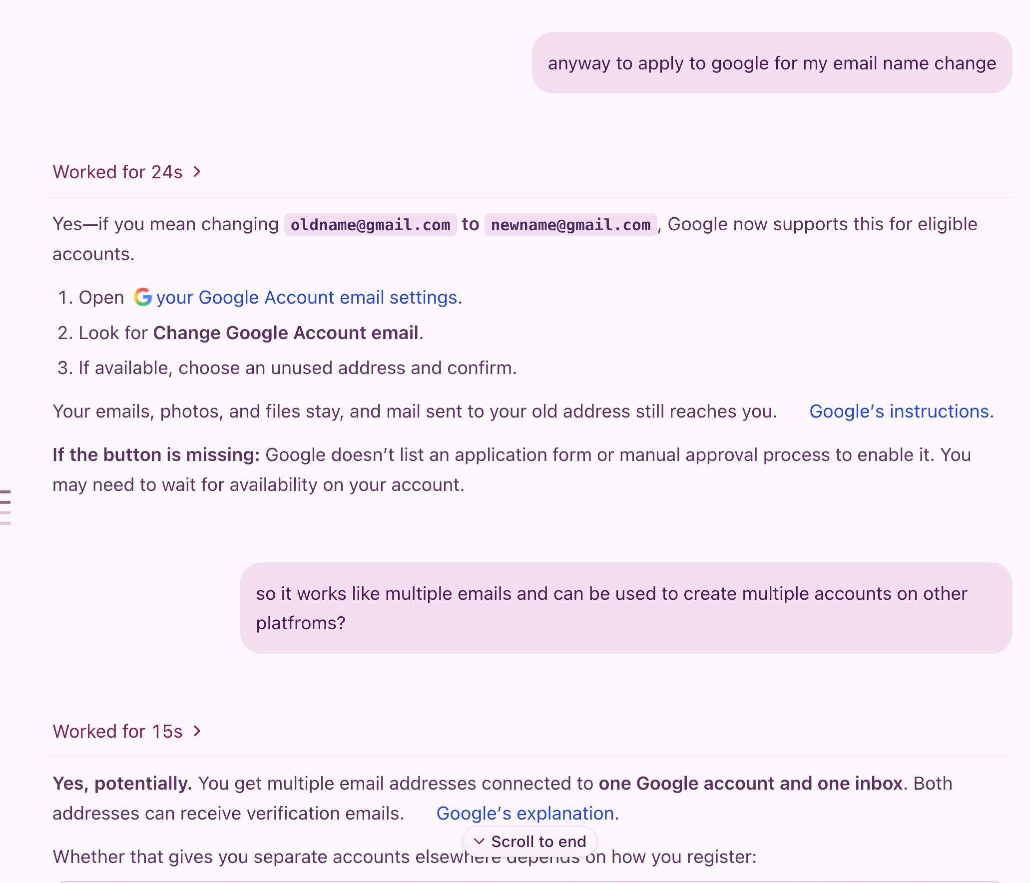 改 Google 邮箱名后在原被封账号上重注册 Claude