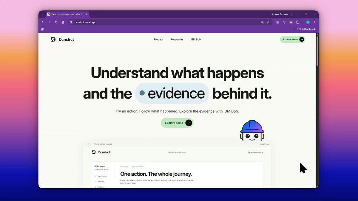 dcnstrct: a debugging tool that traces app execution paths with IBM Bob 2.0