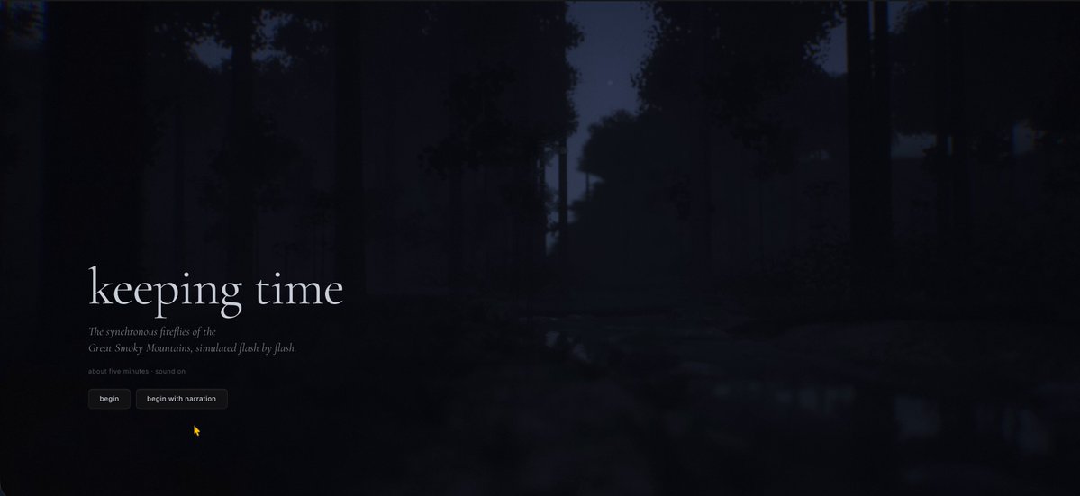 Opus 5.5 creates interactive firefly piece with its own voice and sound