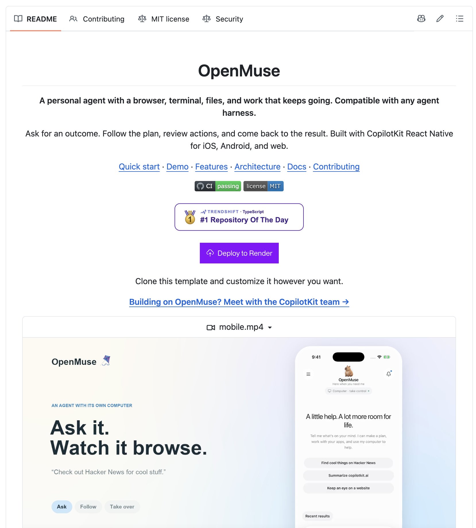 CopilotKit 开源 OpenBot、OpenDots、OpenMuse 三个 AI 同事(第 3 张,共 3 张)