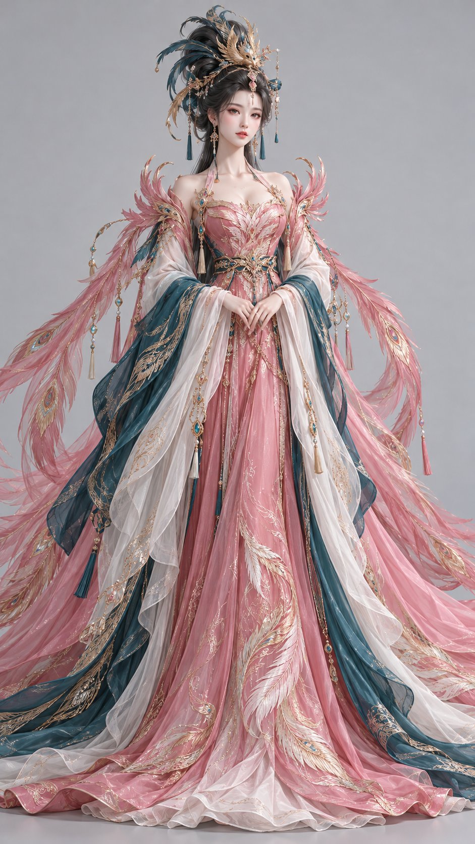 GPT Image 2.5 东方幻想角色提示词:妃霞凤翎姬