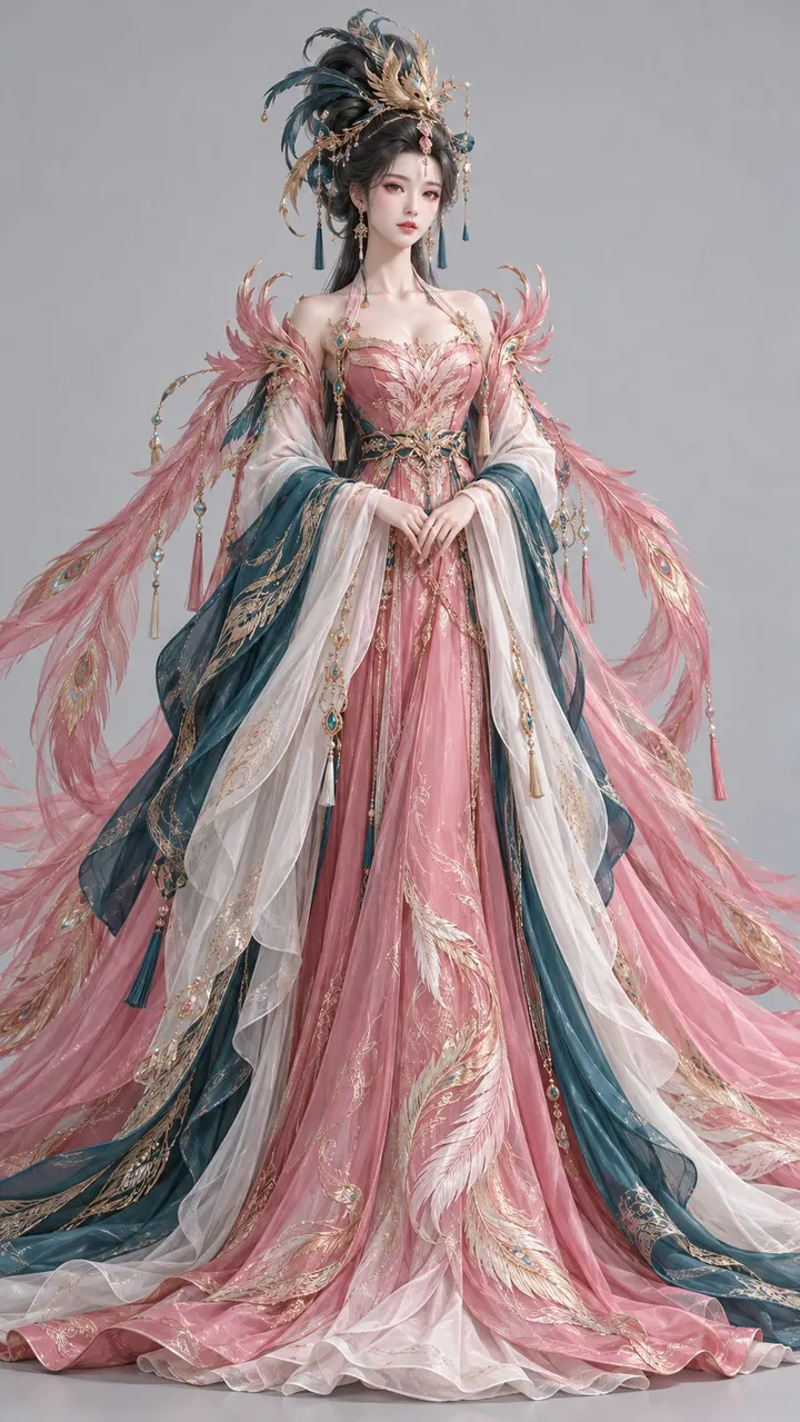 GPT Image 2.5 东方幻想角色提示词：妃霞凤翎姬