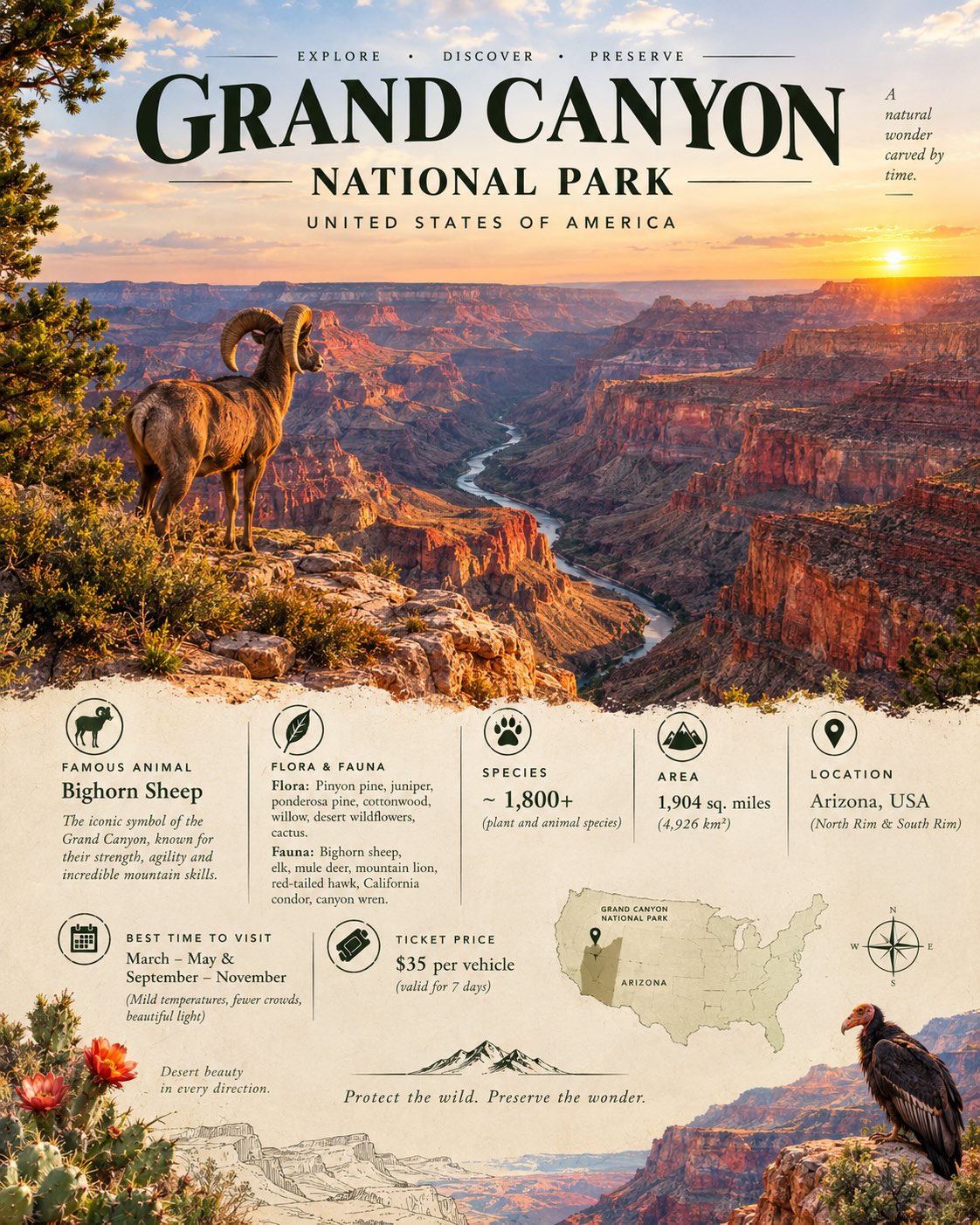 GPT Image 2.5 prompt for a national park travel infographic poster (image 1 of 4)
