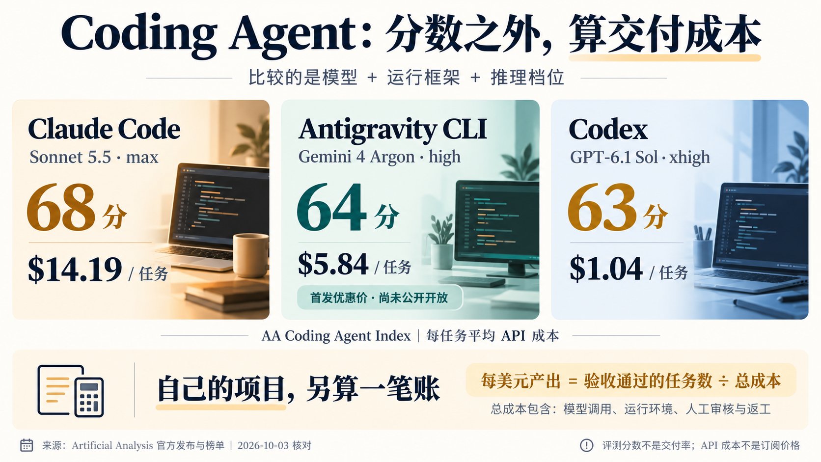 Coding Agent 成本对比:Gemini 4 Argon 每任务 5.84 美元
