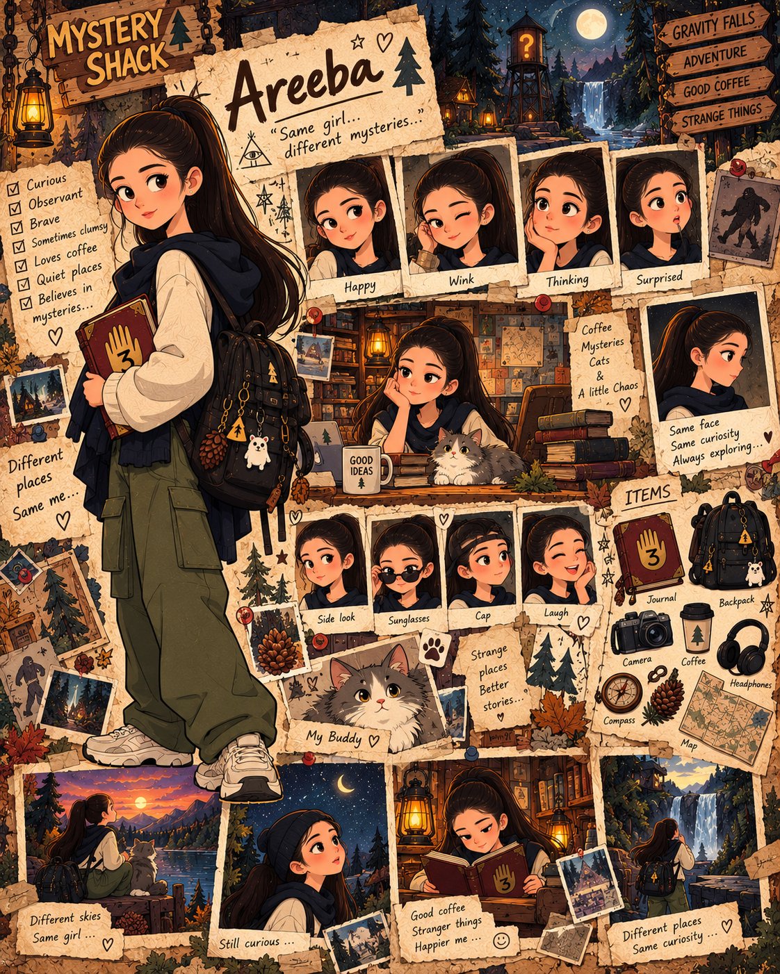 One photo becomes a full Gravity Falls character sheet with GPT Image 2.5