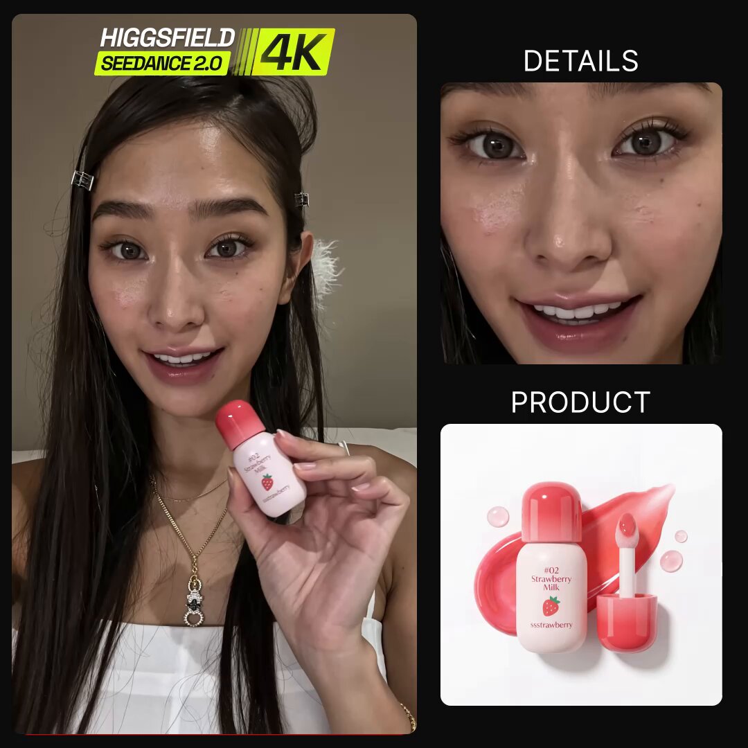 Higgsfield 展示 Seedance 2.0 4K 写实 UGC 视频