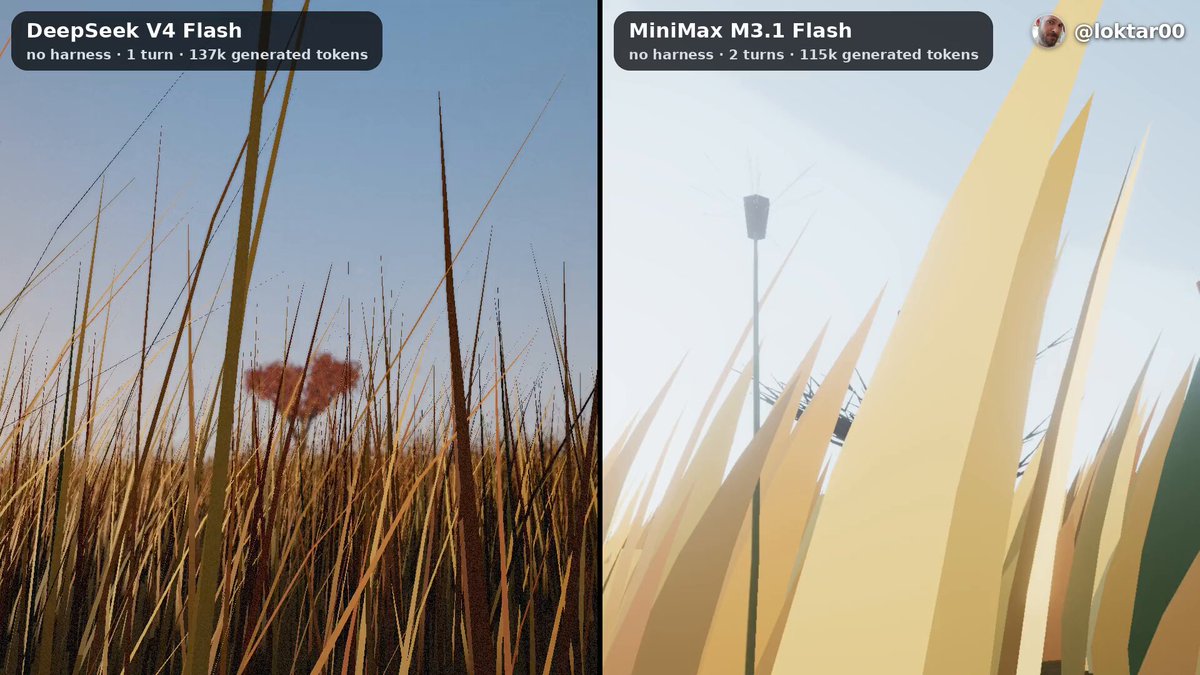 同一视频 prompt 对比：M3.1 Flash vs DeepSeek 1017，后者提示词遵循更好