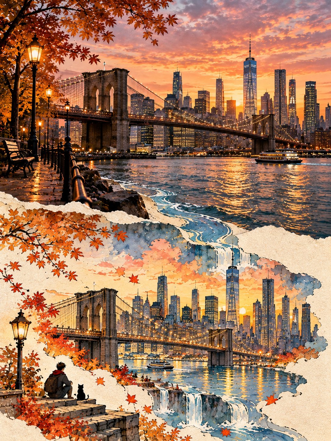 GPT Image 2.5 prompt turns a photo into a paper-collage second world (image 3 of 4)
