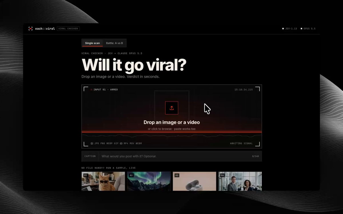 Viral checker scores posts on ~50 criteria, with Opus 5.5 roasting or hyping results