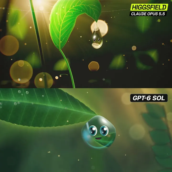 Higgsfield generates water cycle animation with Opus 5.5 and GPT-6 Sol