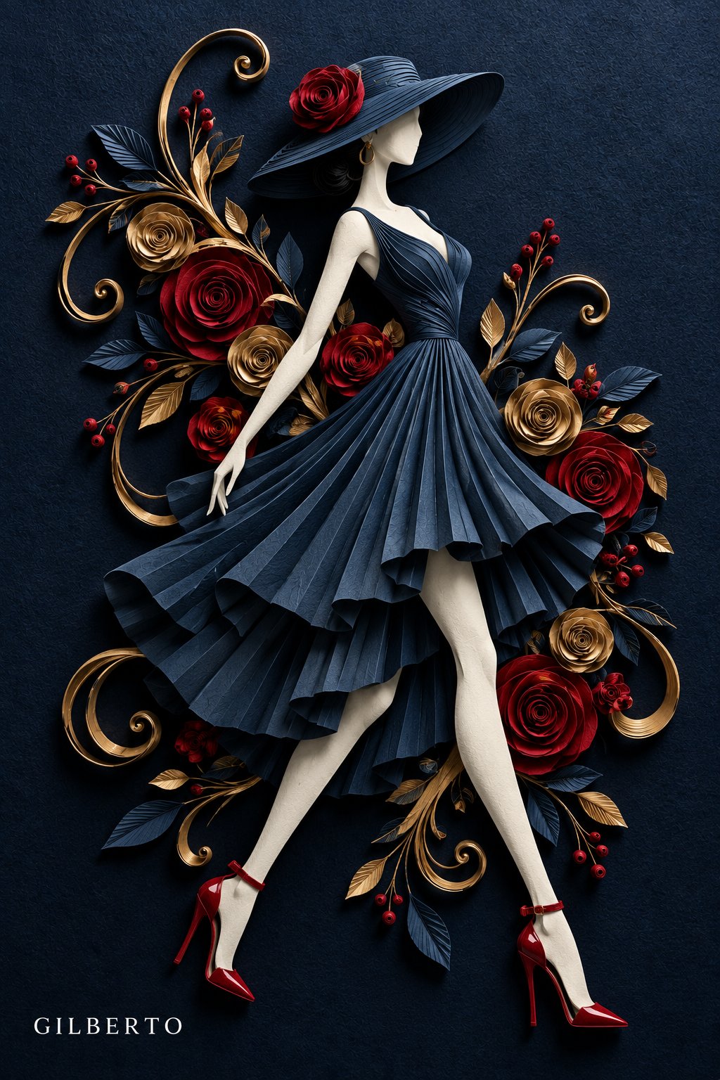 GPT Image 2.5 prompt for a paper-quilling couture series (image 3 of 4)