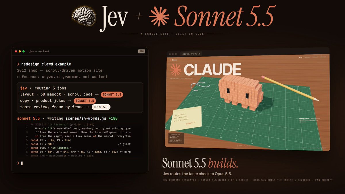 Jev + Sonnet 5.5 做滚动驱动 3D 网站