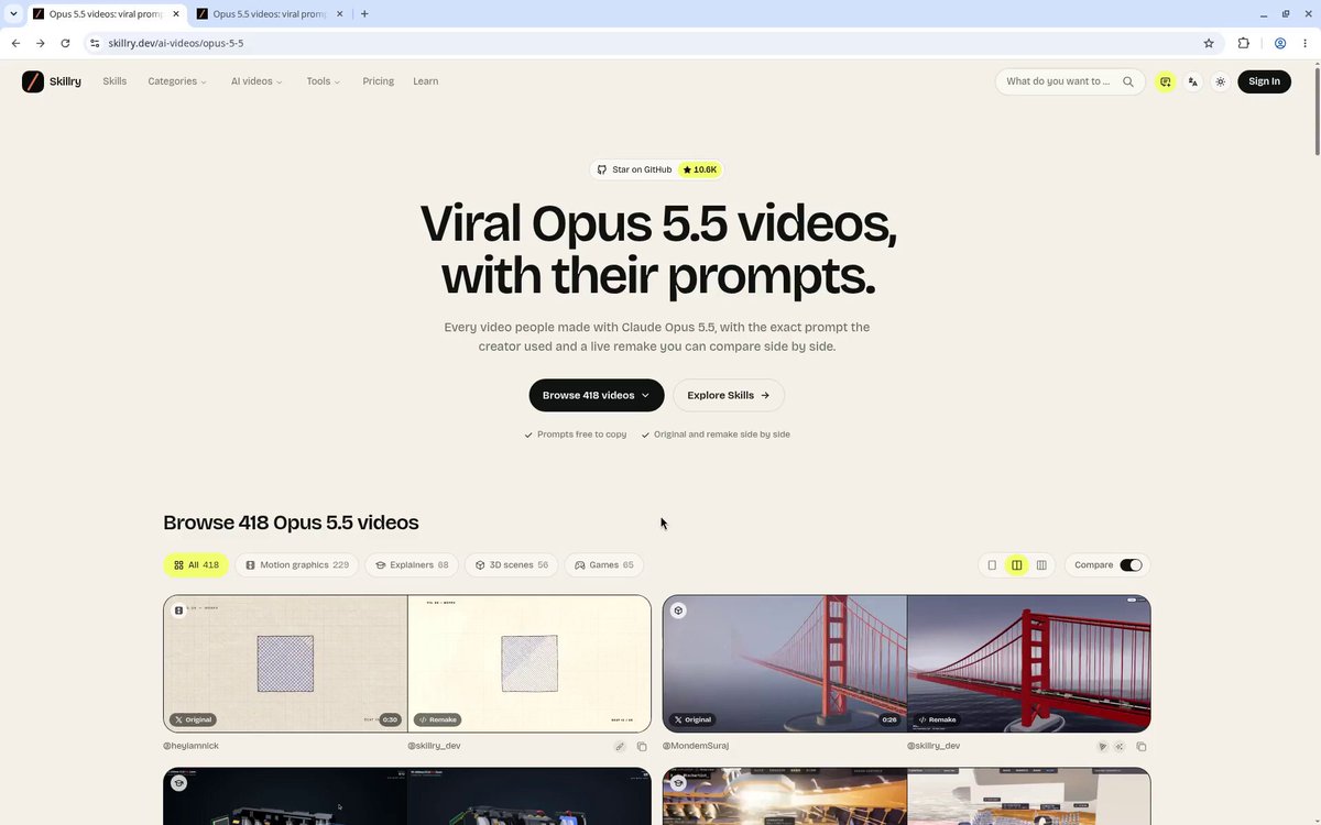 GitHub 仓库收录 418 个 Claude Opus 5.5 动画、3D 与游戏作品