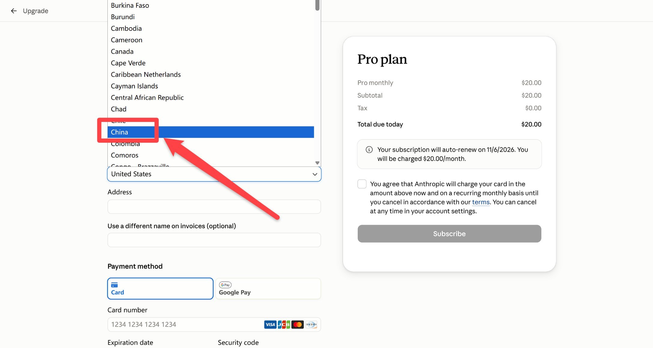 User warns Claude's China billing region option may be a risk-control trap