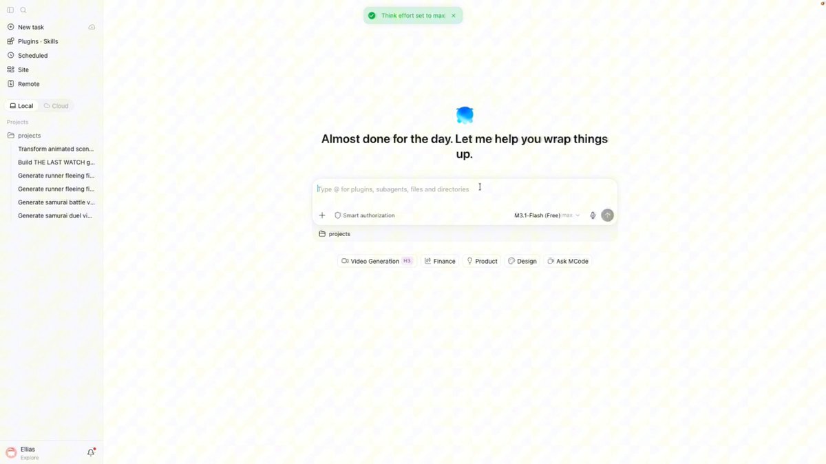 实测：M3.1 Flash 在 OpenCode 里从几个 prompt 做出 3D 糖果工厂游戏