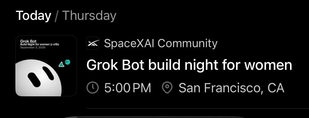 女性 Grok Bot 构建之夜现场