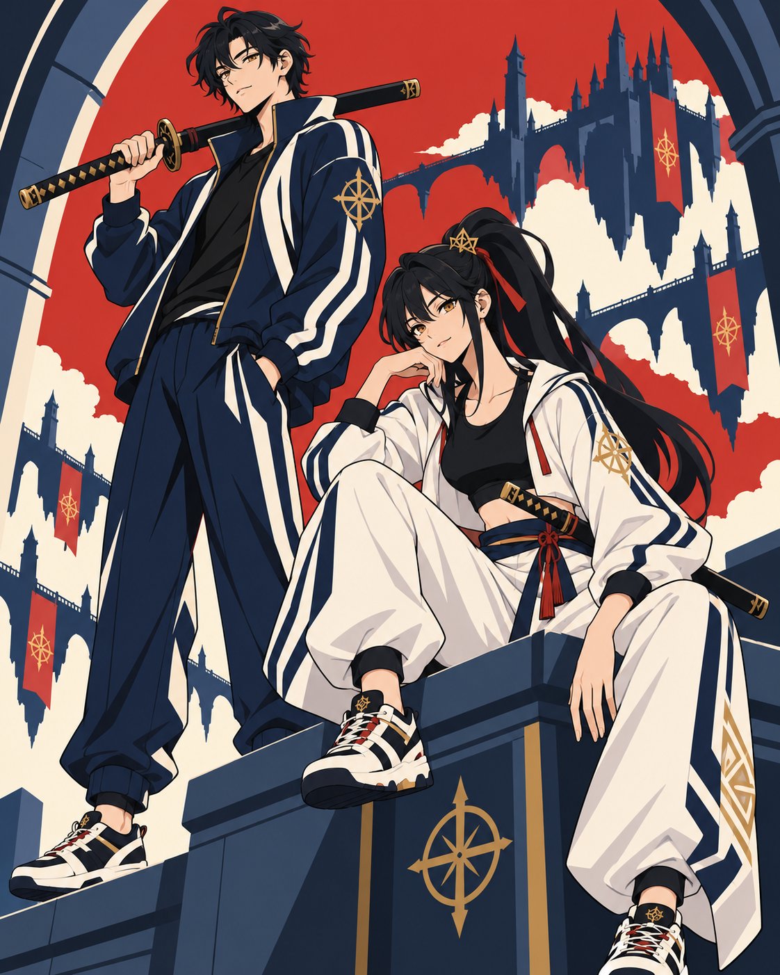 Isekai-style jersey samurai character drawn with ChatGPT Images 2.5