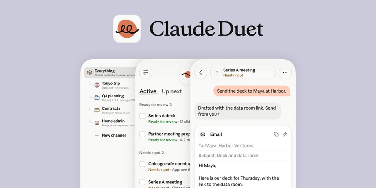 Anthropic 发布 Claude Duet,对标 Dots、Muse、Grok Bot