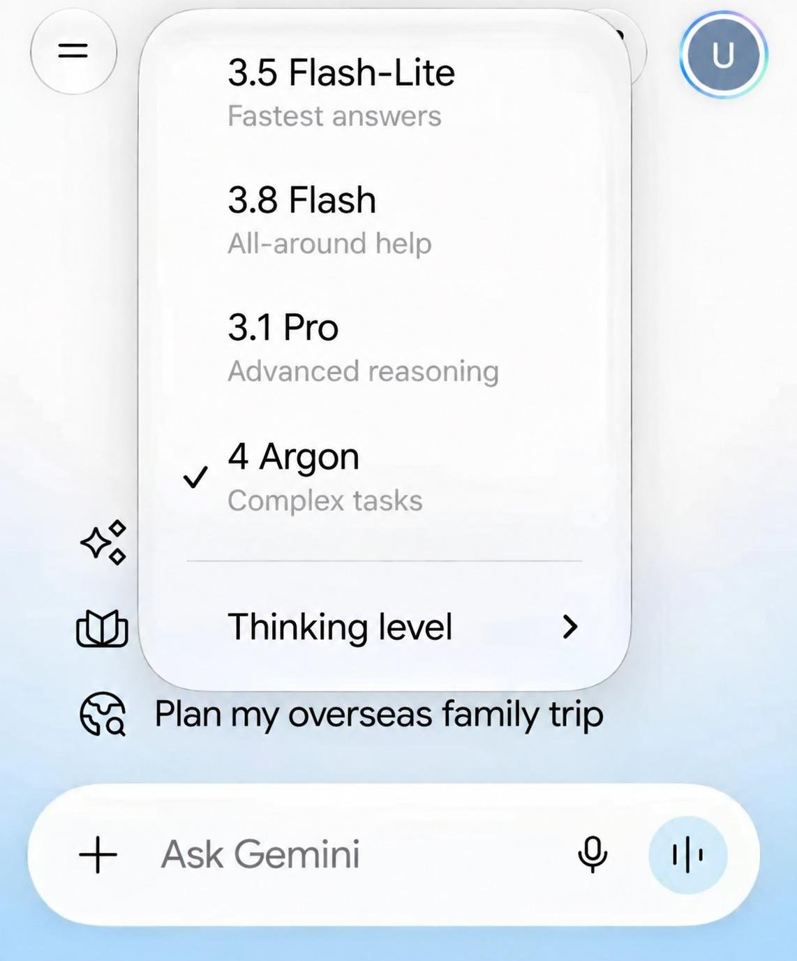 Gemini 4 Argon reportedly rolling out to US Ultra users