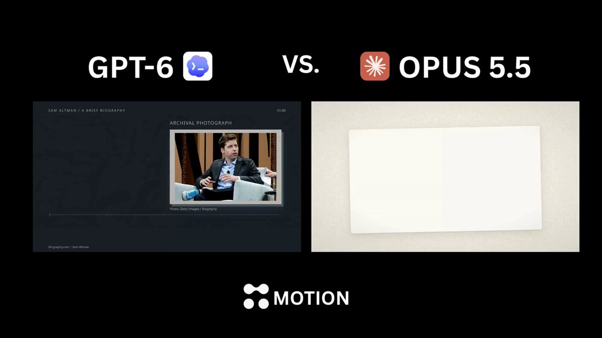 GPT-6 and Opus 5.5 each make a documentary in Motion