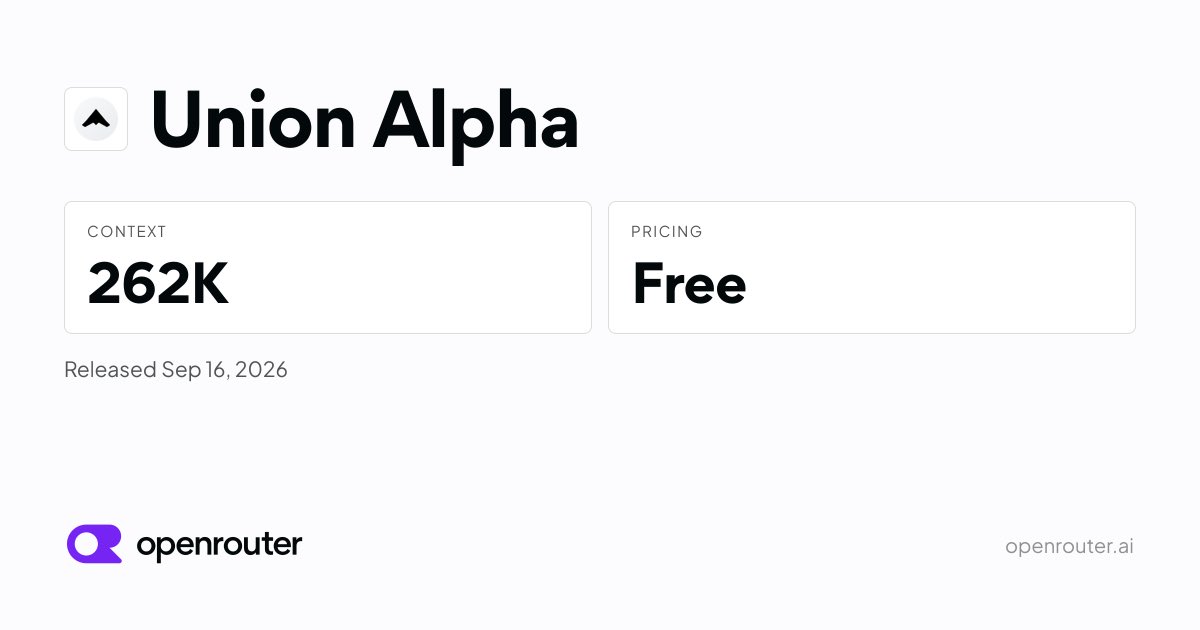 Union Alpha may be a parallel hybrid gateway rather than a single model, user speculates
