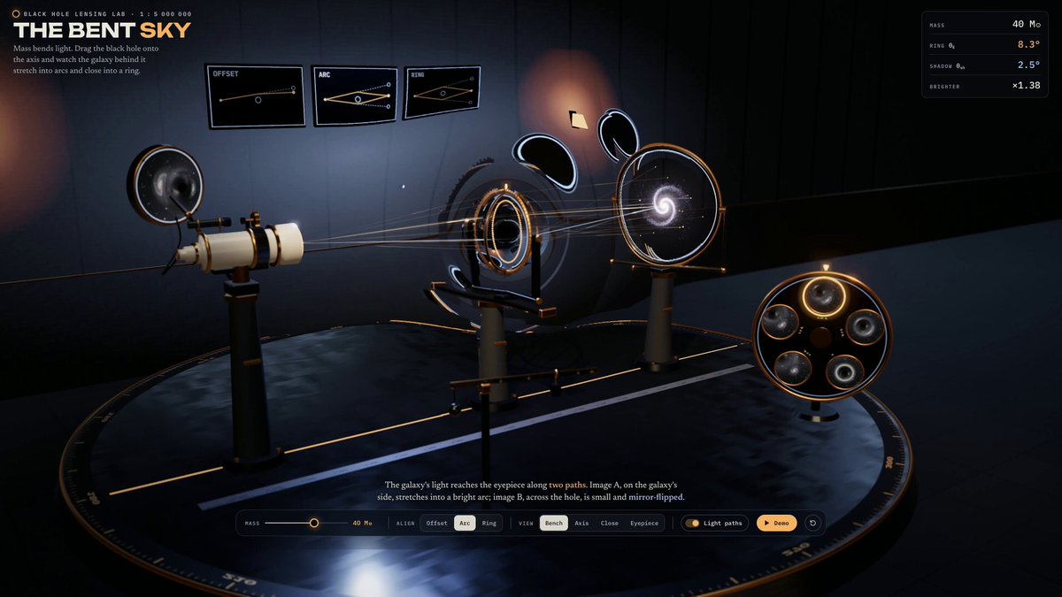 Opus 5.5 builds an interactive black hole lensing lab