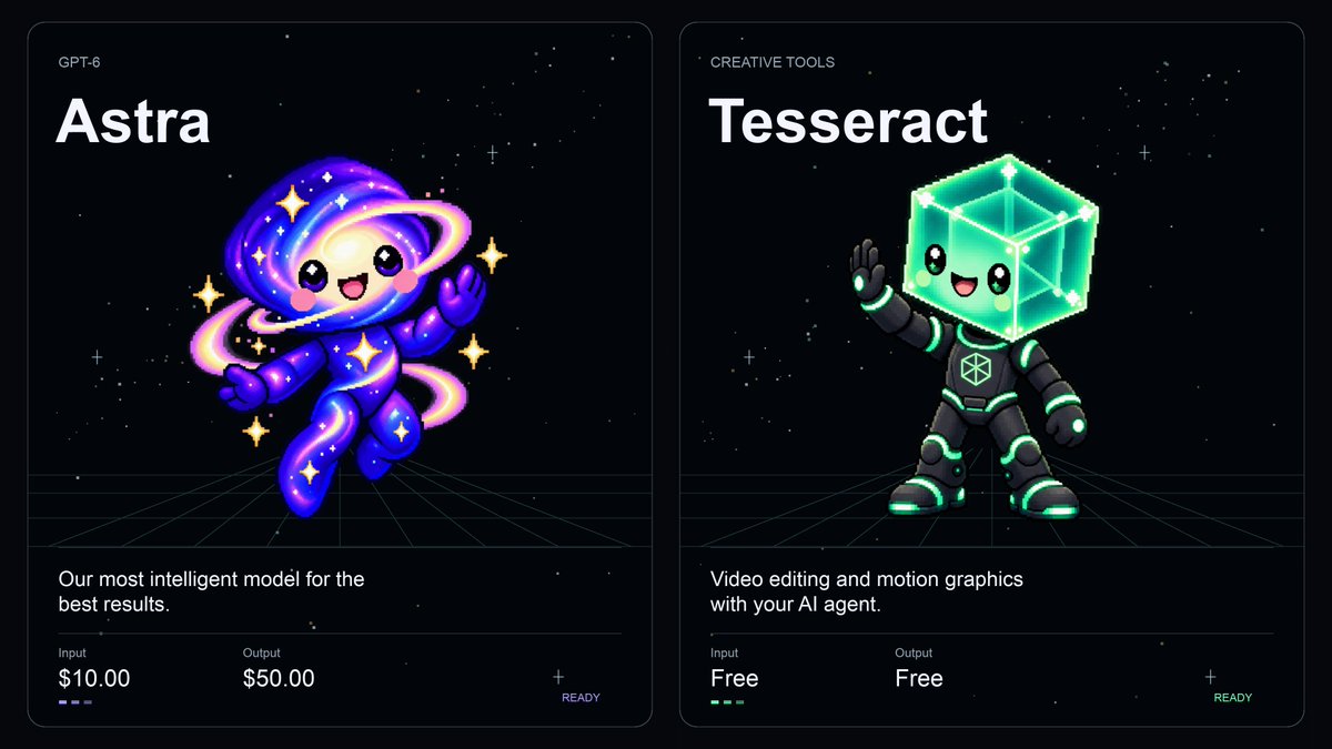 Tesseract with GPT-6 Sol still trails Astra, comparison says