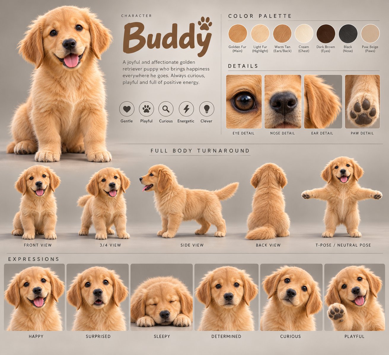 GPT Image 2.5 prompt turns animal references into character sheets (image 2 of 2)