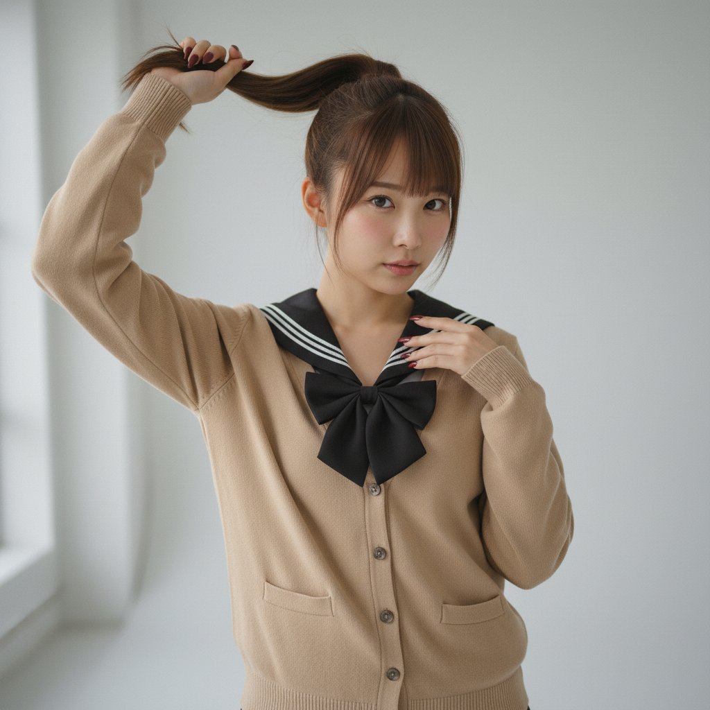 Ponytail portrait prompt compared across ChatGPT, Gemini and gpt-image-2.5 (image 2 of 4)