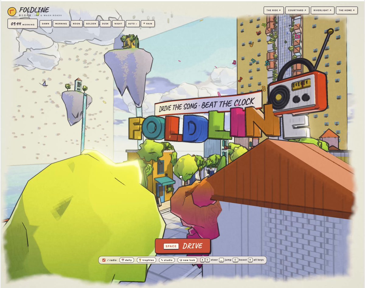 Foldline, a music parkour game made with Opus 5.5