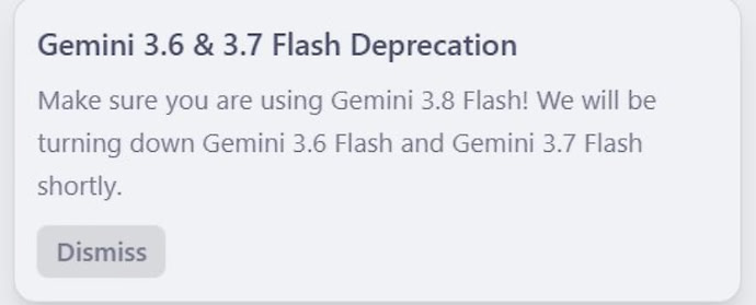 Antigravity to retire Gemini 3.6 and 3.7 Flash, possibly to make room for Gemini 4