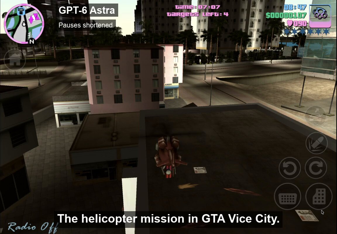 Astra takes on the GTA Vice City helicopter mission