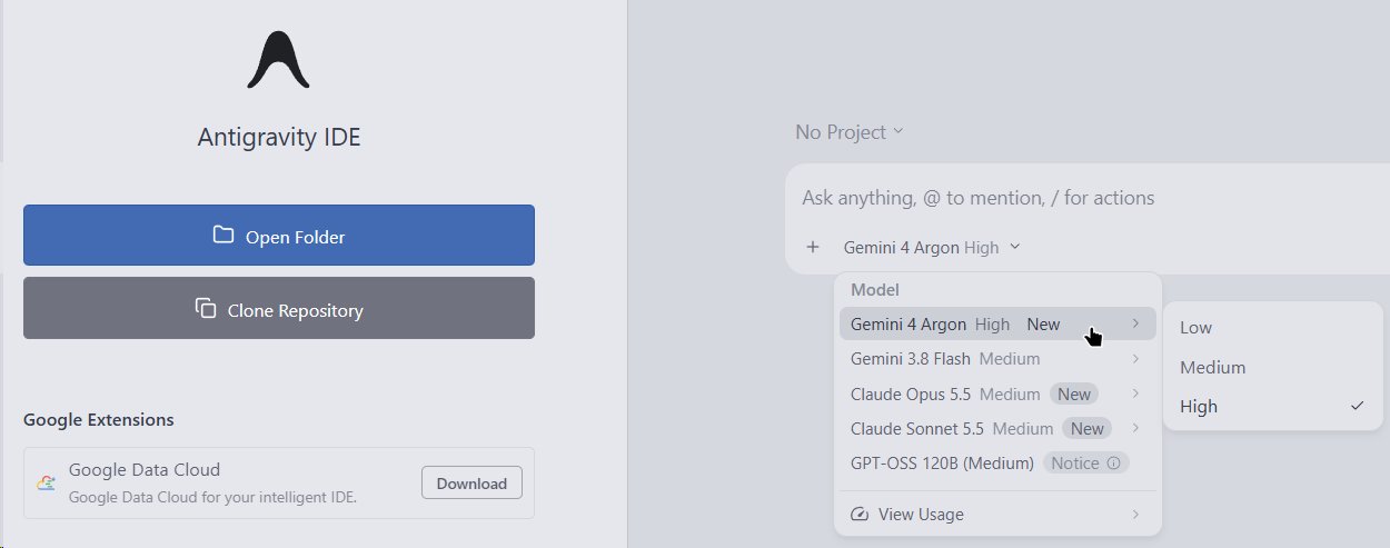 Gemini 4 Argon 上线 Antigravity IDE,24 小时内全量推送