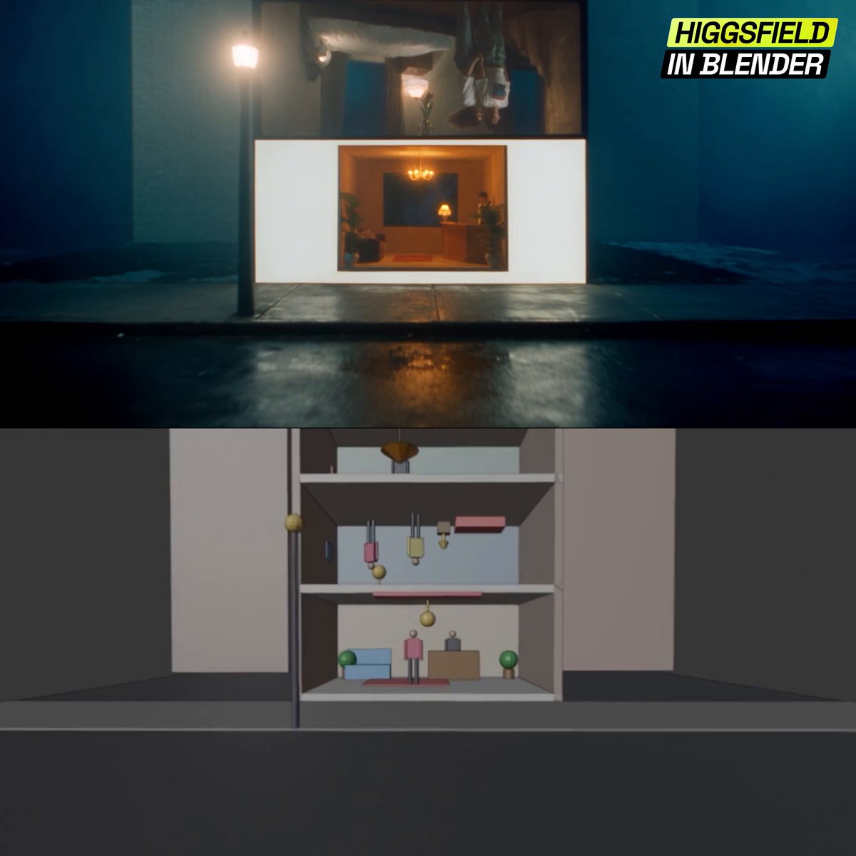 Higgsfield 在 Blender 里做重力物理演示
