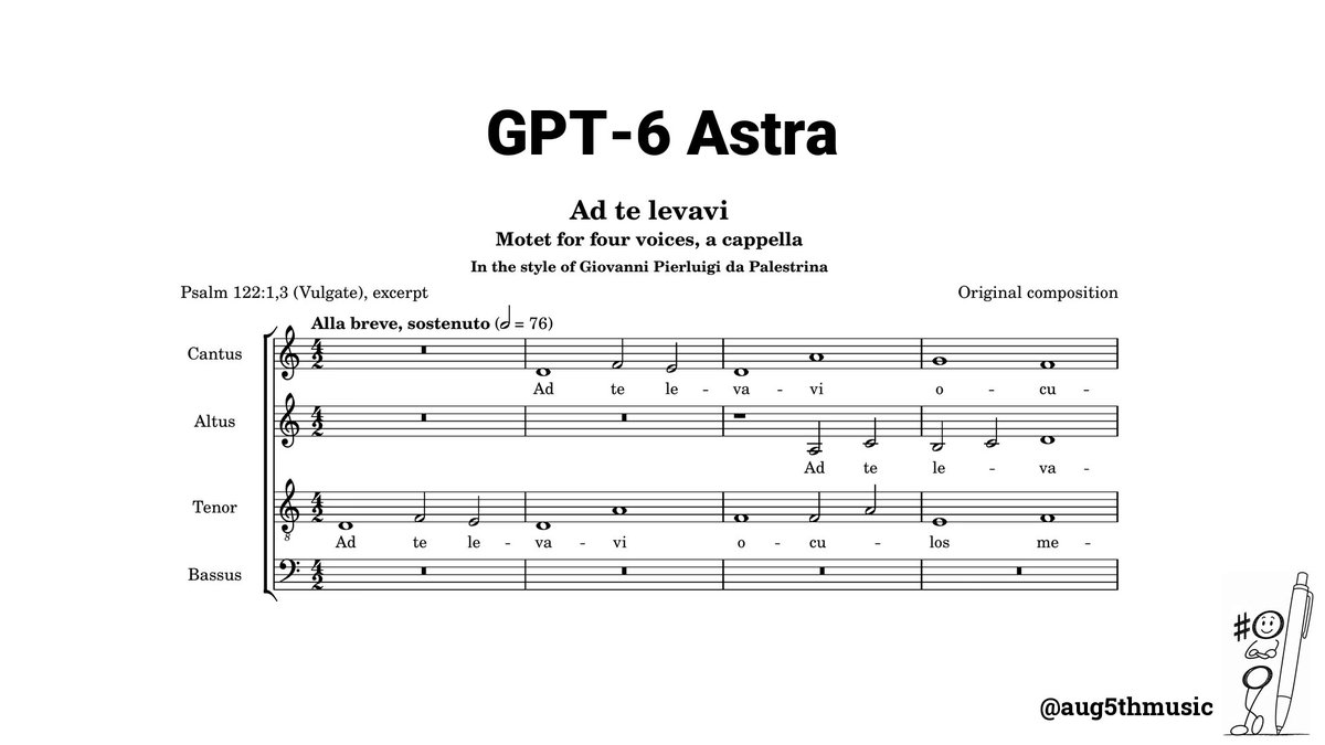 用 GPT-6 Astra 写两首文艺复兴风格经文歌