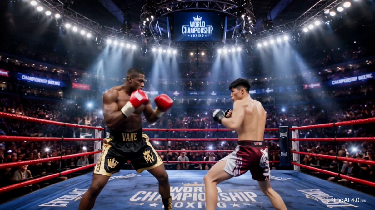 Kling 4.0 Flash 实测：拳击对打动作稳定、镜头跟踪精准