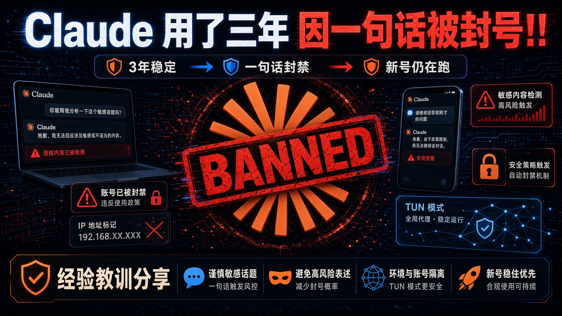 Three-year Claude account banned over one question: survival tips shared
