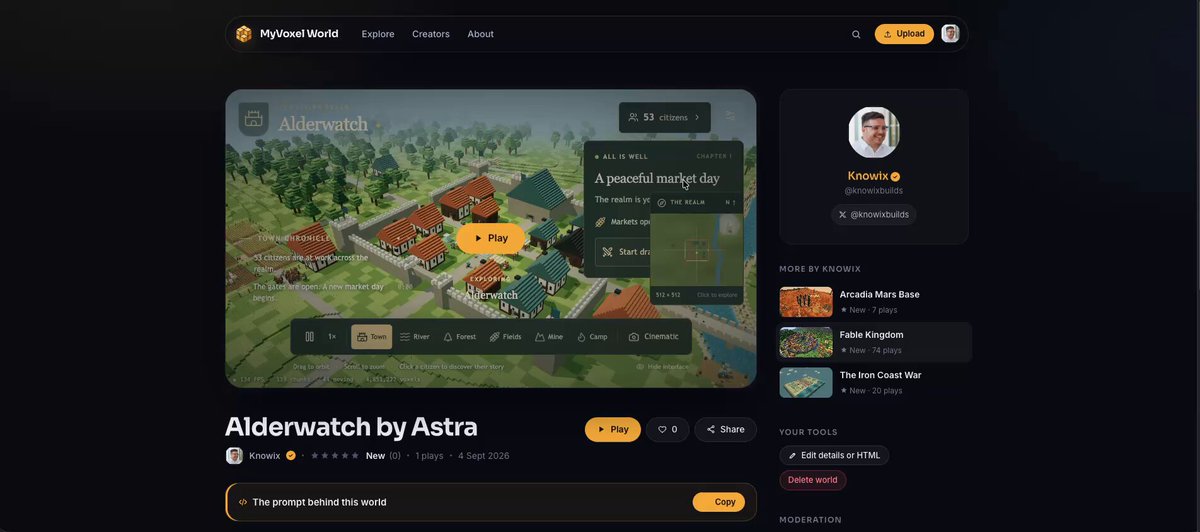 Astra generates a playable 4.85M-voxel world in one shot