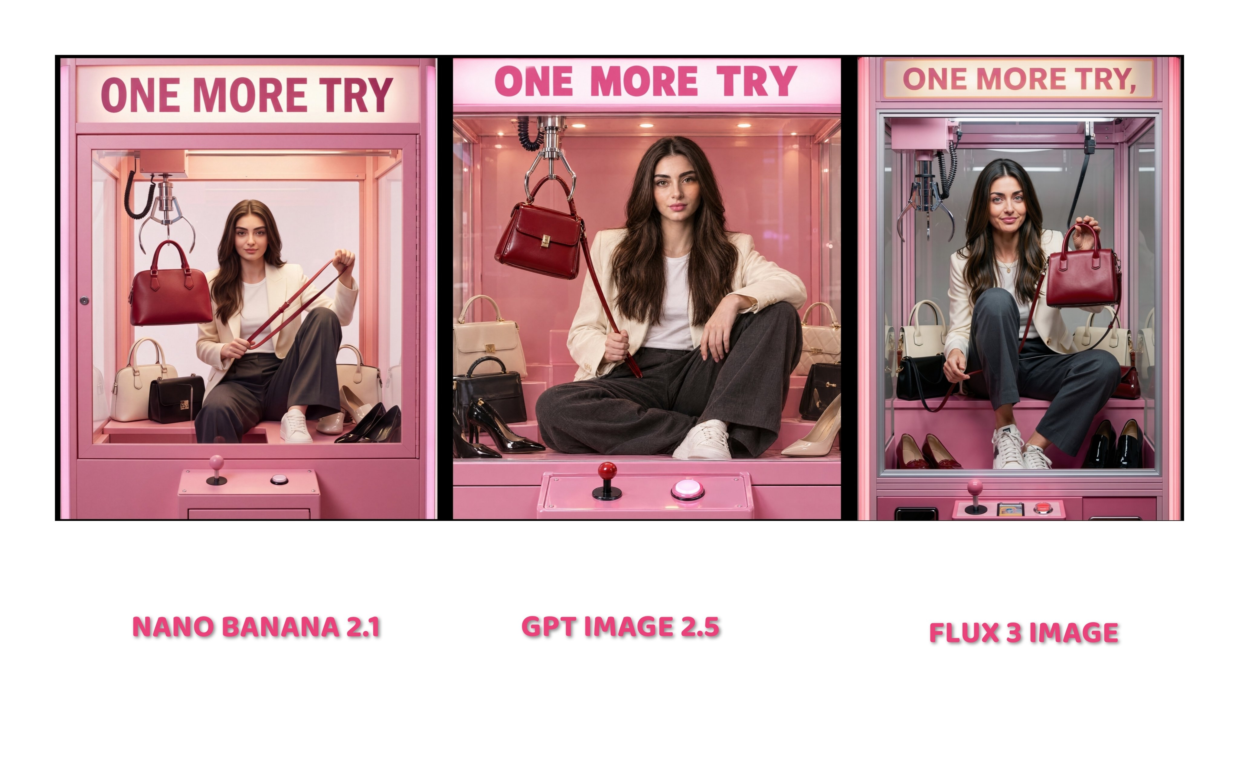 Nano Banana 2.1, GPT Image 2.5 and FLUX 3 compared on one photo and prompt