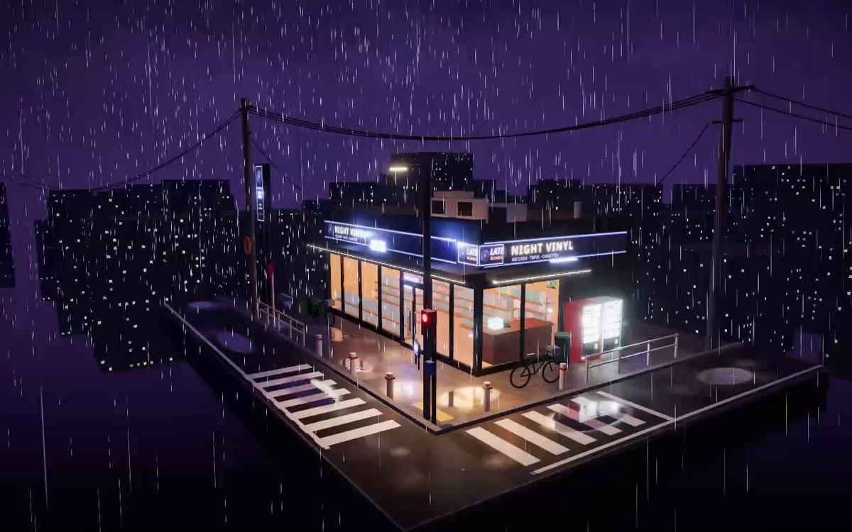 M3.1 Flash（Space Bunny）单 prompt 生成浏览器内可交互雨夜街角 3D 场景