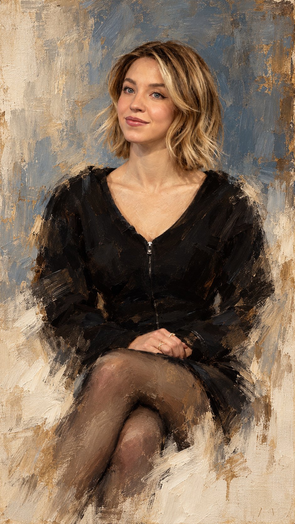 GPT Image 2.5 prompt: contemporary oil portrait painting