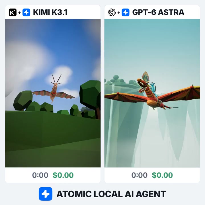 Kimi K3.1 Pro 与 Astra 同题建 Three.js 场景实测