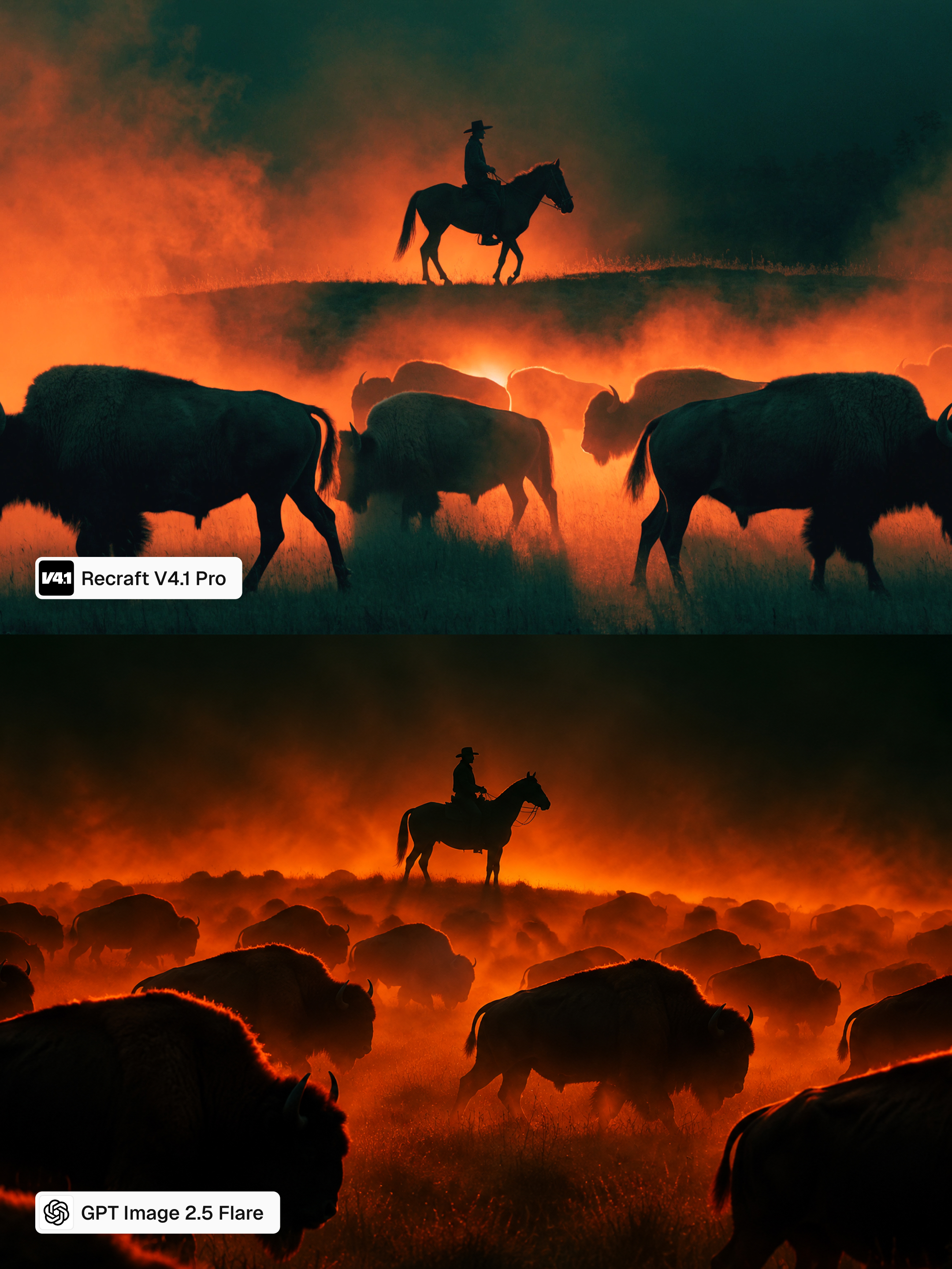 GPT Image 2.5 Flare vs Recraft V4.1 Pro: four side-by-side tests (image 2 of 4)