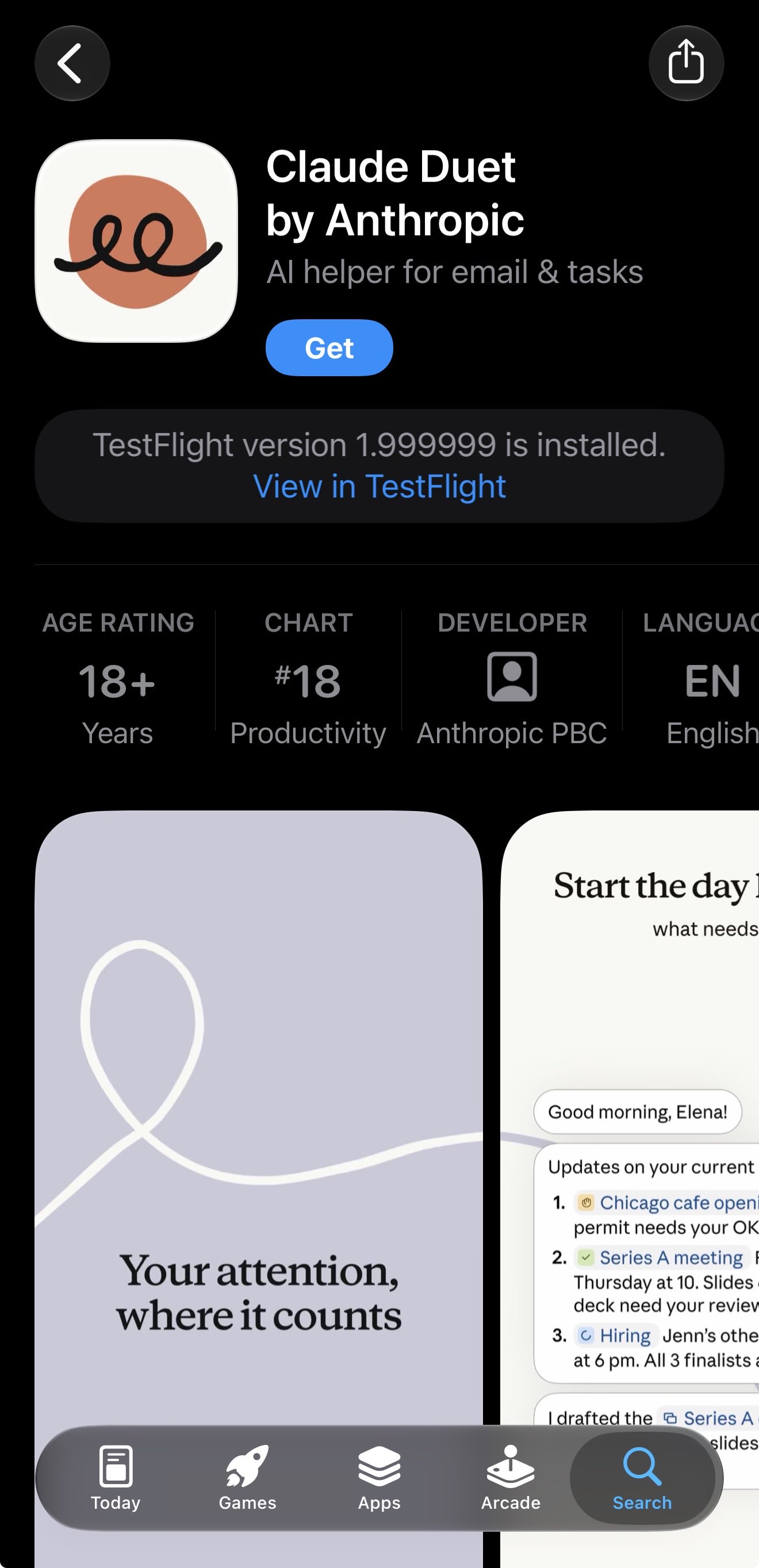 Claude Duet appears on the App Store, still early-access only