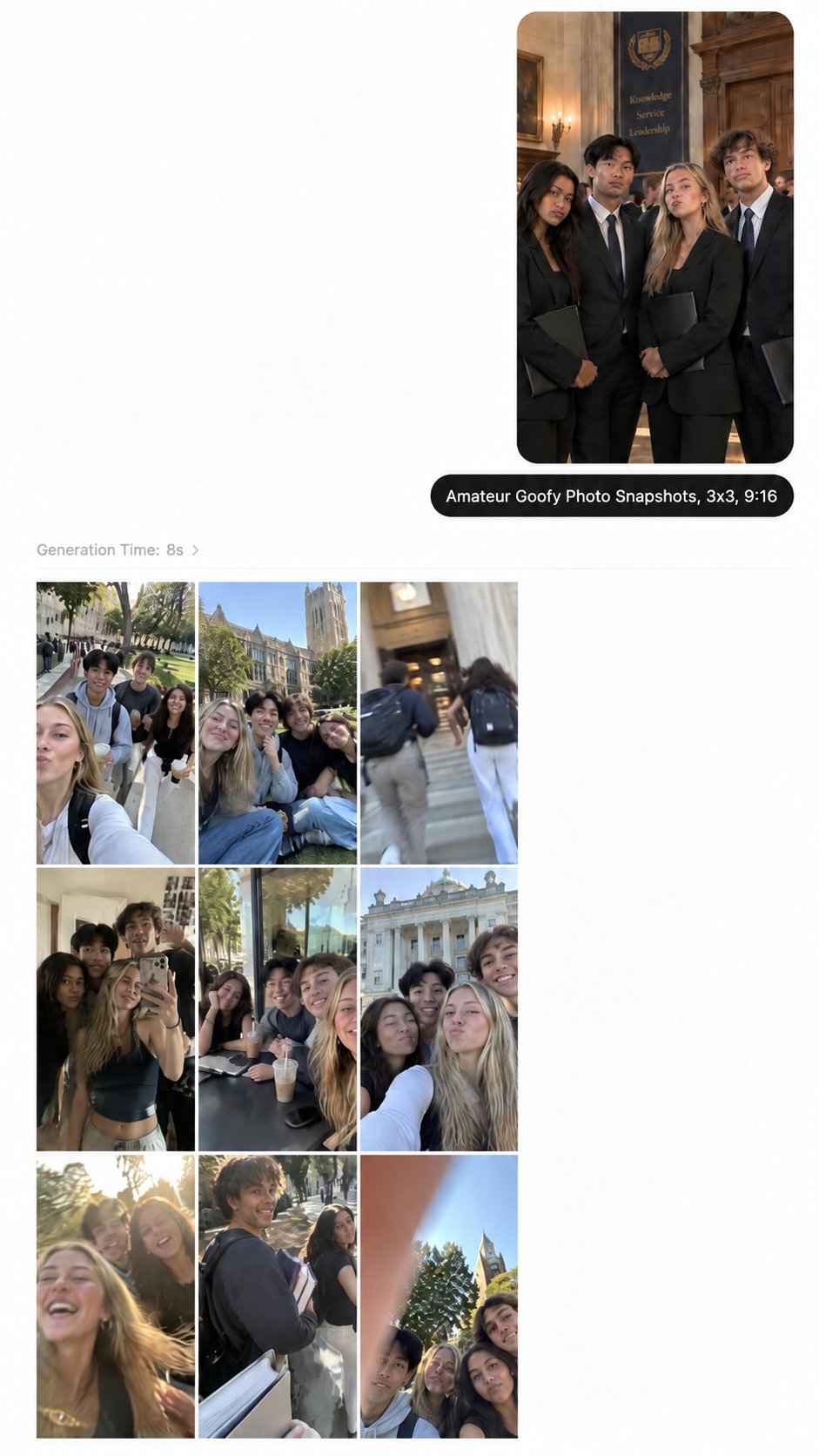 Turning campus life into a 3×3 grid with GPT Image 2.5