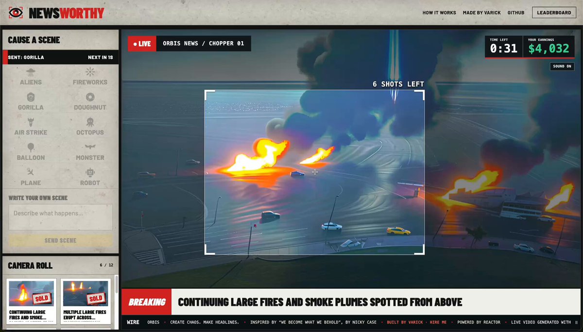 Newsworthy: a news photography game set in a live AI-generated city