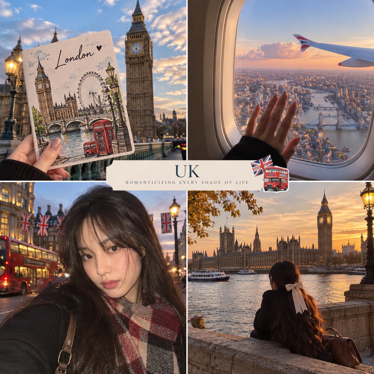 GPT Image 2.5 prompt: 2×2 travel diary collage template (image 3 of 3)