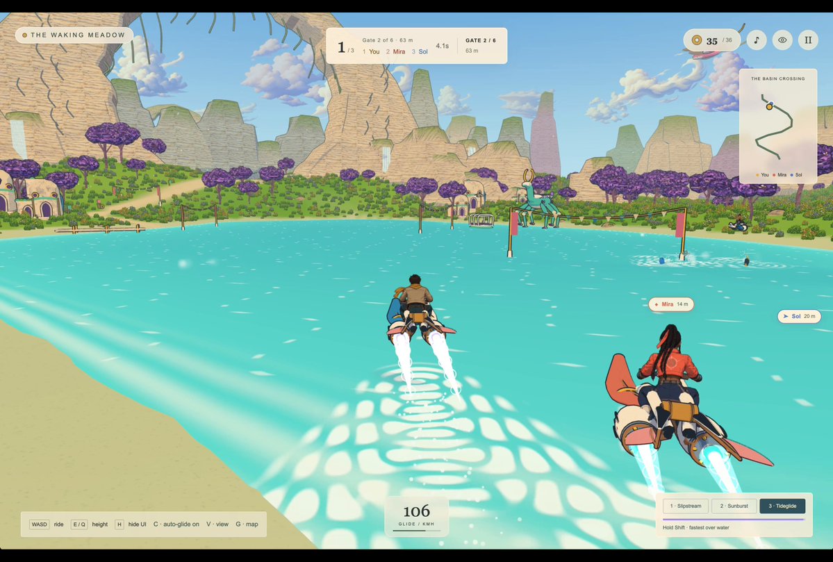 Open-world fantasy sci-fi game built with Opus 5.5, Crayon and Three.js