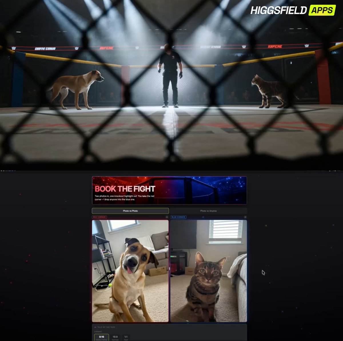 Higgsfield Apps 一次生成爆款应用「Book the Fight」