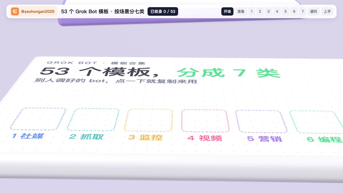 用 Opus 5.5 + Blender 把 53 个 Grok Bot 模板做成 3 分钟视频